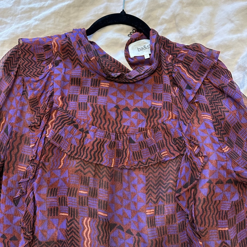 Ba&sh Purple sheer blouse size 2